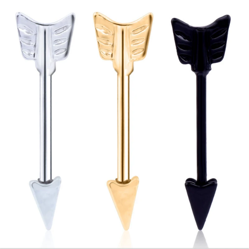 

2PCS Hot Sale Gold Silver Nipple Rings Bar Barbell Sexy Women Arrow Nipple Rings Fashion Jewelry Stainless Steel Body Piercing