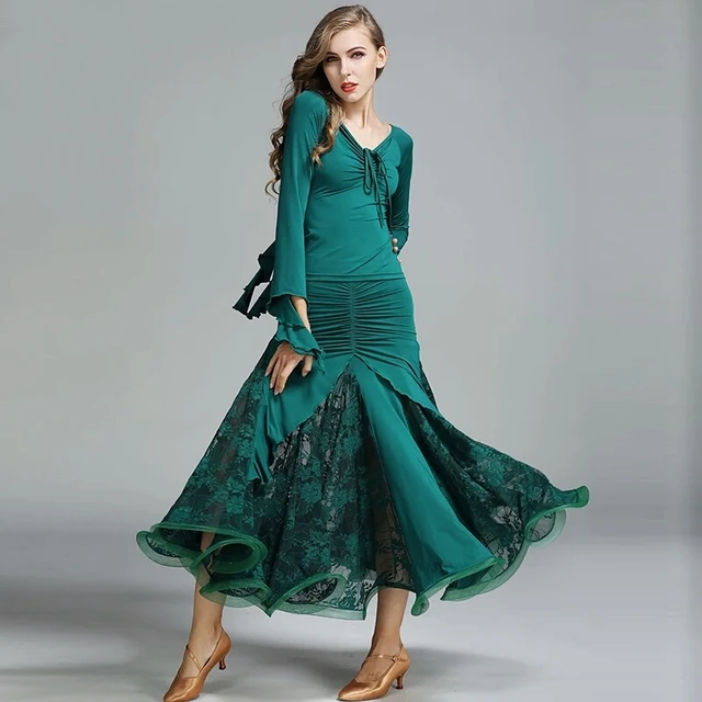 Green Ballroom Dress For Women Compeion Dresses Top Green Ballroom Dress For Women Compeion Dresses Top Dance Wear Standard Modern