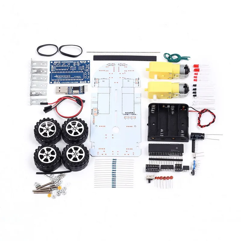 Набор для творчества C51 Интеллектуальный автомобильный комплект для отслеживания препятствий Интеллектуальный автомобильный комплект с двумя моторными приводами умный автомобильный робот-автомобиль DIY Набор