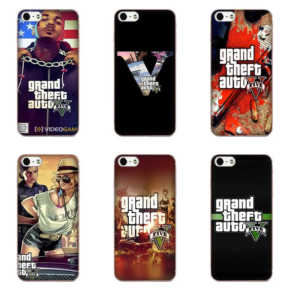 Прозрачный чехол для Apple iPhone X XS Max XR 4 4S 5 5C 5S SE 6 6S 7 8 Plus Grand Theft Auto Gta V|Чехлы-накладки| |