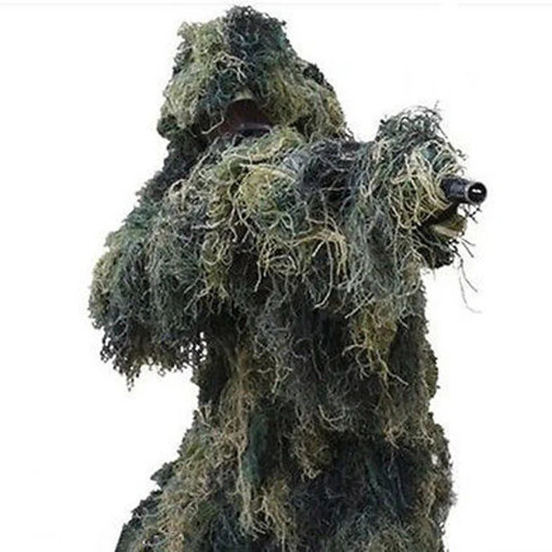 Охотничий Тактический джунгли камуфляж 3D ghillie Костюмы Охота Стрельба одежда камуфляж одежда бионический Тренировочный Набор