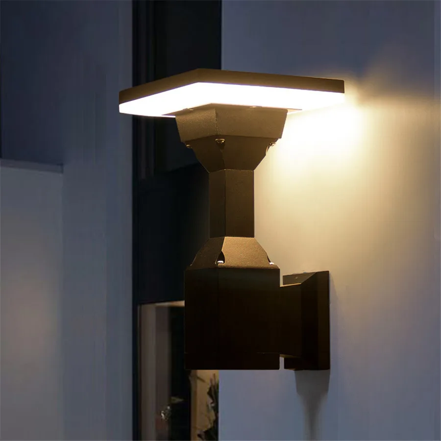 BEIAIDI 12 Вт напольный светодиодный настенный светильник столб лампа поверхностного монтажа коридора прохода садовый настенный фонарь вилла отель внешние настенные бра