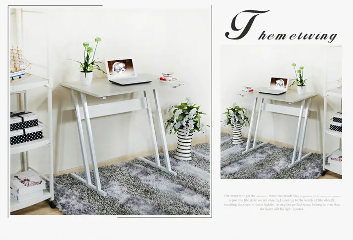 Simple desk tablestudent laptop computer desk household bookcase lazy table modern steel wooden desk -