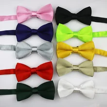 Детский милый полиэфир галстук-бабочка милая детская однотонная Бабочка для детей, Свадебные вечерние регулируемые аксессуары