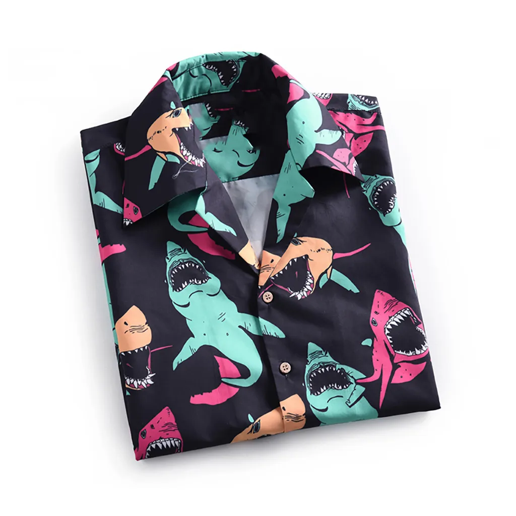 Новое поступление, мужская повседневная гавайская рубашка, весна и лето, модные парные пляжные топы с короткими рукавами и персональным принтом