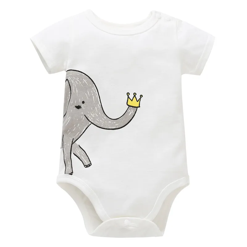 

0-12M Newborn Boy Rompers Toddler Girl Clothes Cotton Summer Clothing Jumpsuit Infant Romper Cartoon ELEPHANT Baby Playsuit
