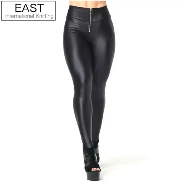 HOT! SEXY! A64 Women's Faux Leather Leggings Fashion Zip Up Patchwork ...