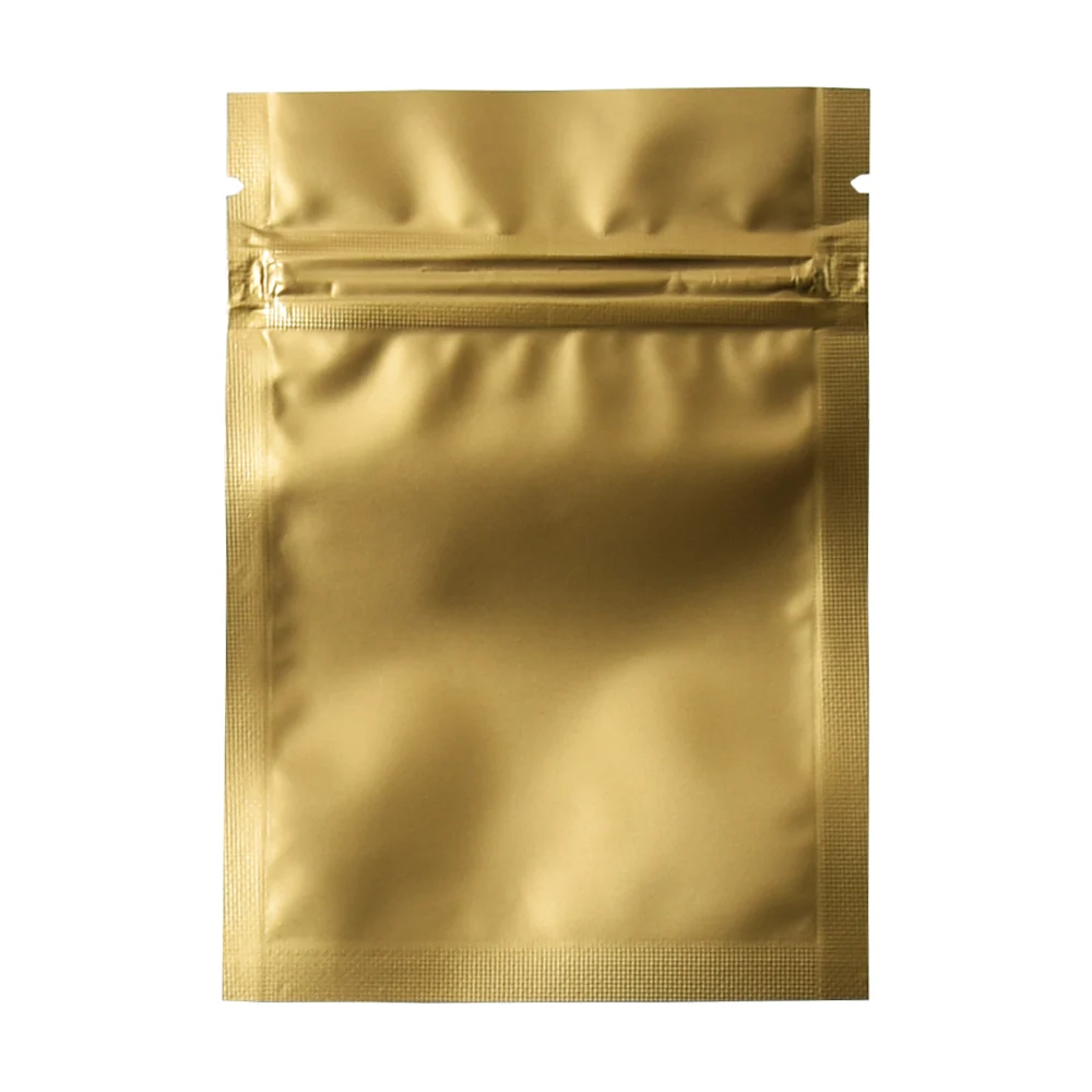 

Wholesale 7x10cm Matte Gold Resealable Small Ziplock Packing Bag Food Sample Package Bag Self Seal Zipper Mylar Foil Bags