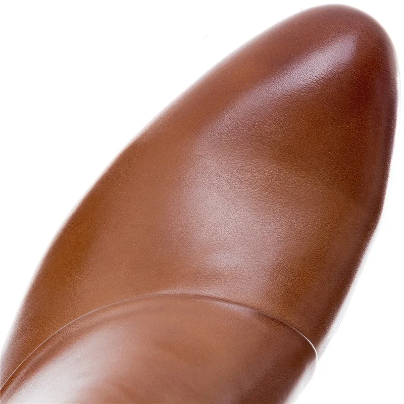 Качество черный/коричневый на молнии мужские ботильоны натуральная кожа мотоциклетная обувь Мужская Рабочая обувь платье сапоги