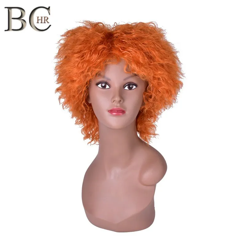 

BCHR Mad Hatter Cosplay Wig Curly Synthetic Wigs Medium Length Orange Wigs High Temperature Fiber Free Shipping