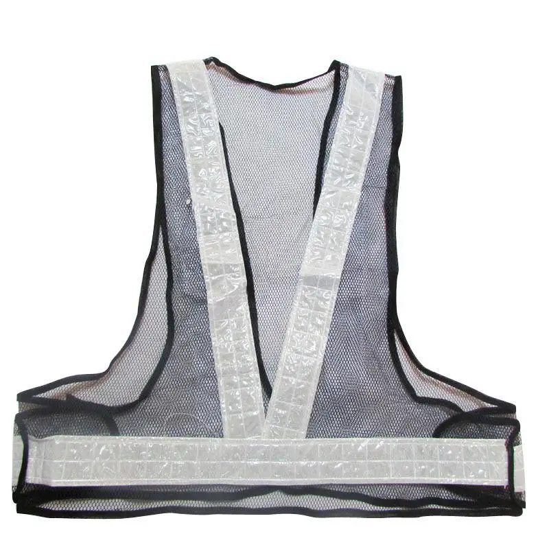 

Black Outdoor Safety Reflective Vest Visibility Security Stripes Jacket Mesh Waistcoat Warning Traffic Construction Safety