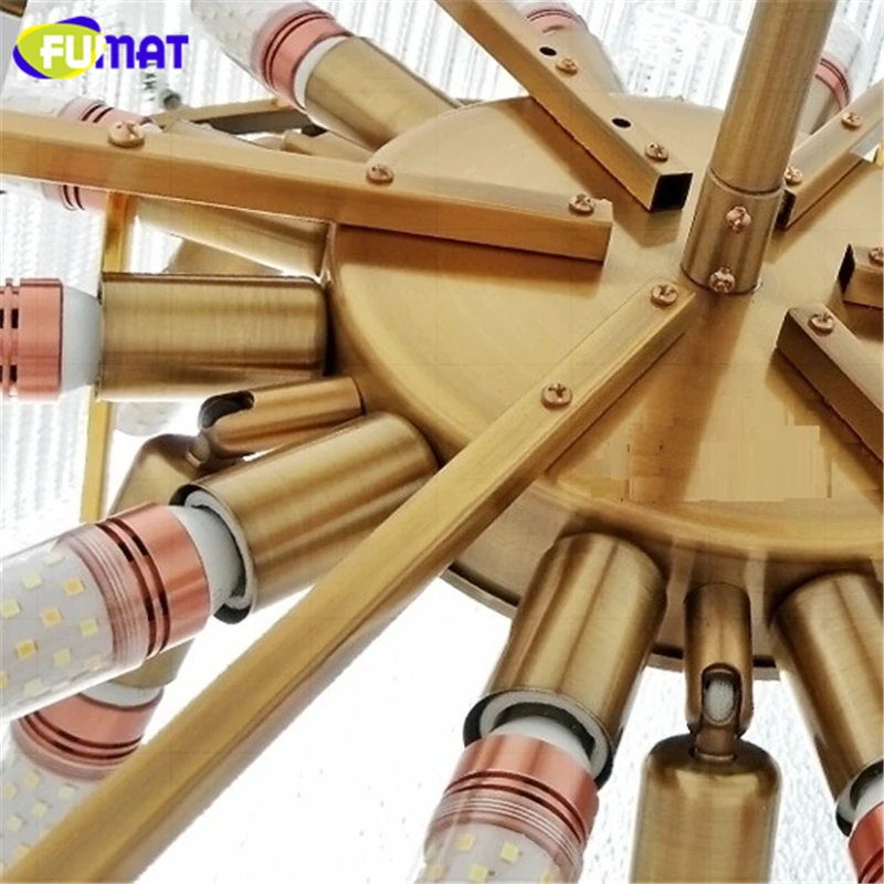 Роскошные люстры FUMAT с золотой рамой водяная рябь наземные стеклянные лампы