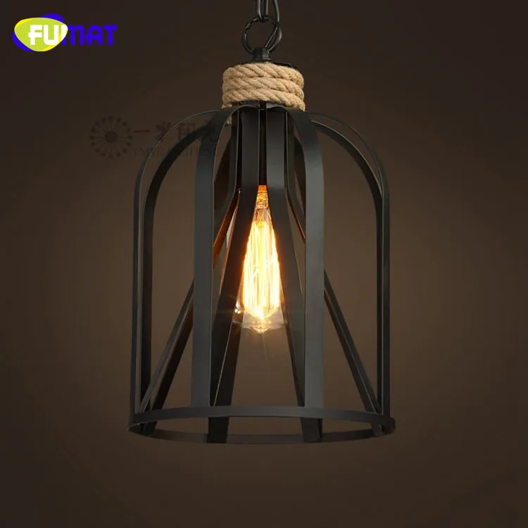 

FUMAT Black Retro Pendant Lamp Bar Clothes Store Hanging Lamps Home Lighting Dining Room Lamp Kitchen Pendant Lights