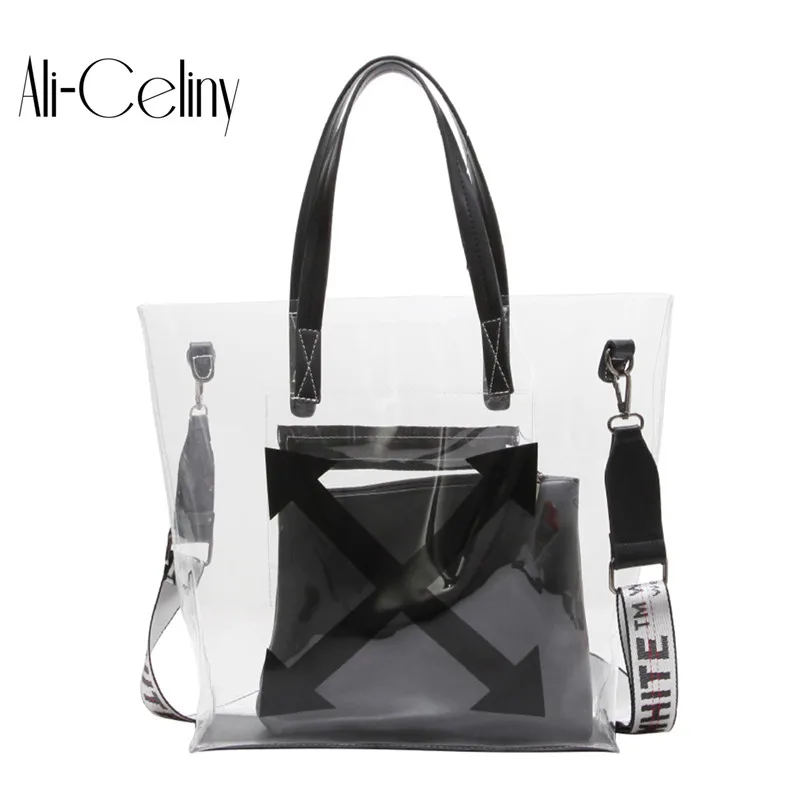 

2018 original design 2-in-1 new shaped jelly bag leisure wild large-capacity handbag trendy shoulder bag composite bag tote