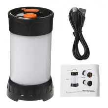 Светодиодный светильник для кемпинга, наружный светильник для палатки, светильник-вспышка, USB Перезаряжаемый, 5 режимов, водонепроницаемый, с магнитной основой для ночной работы, рыбалки