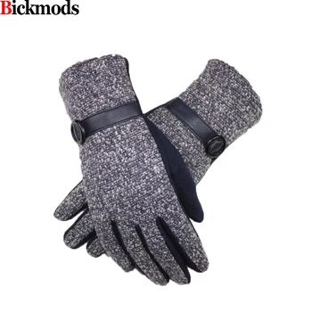 

Knitted gloves women's cotton short style snowflake fabric plus velvet autumn and winter warm finger gloves