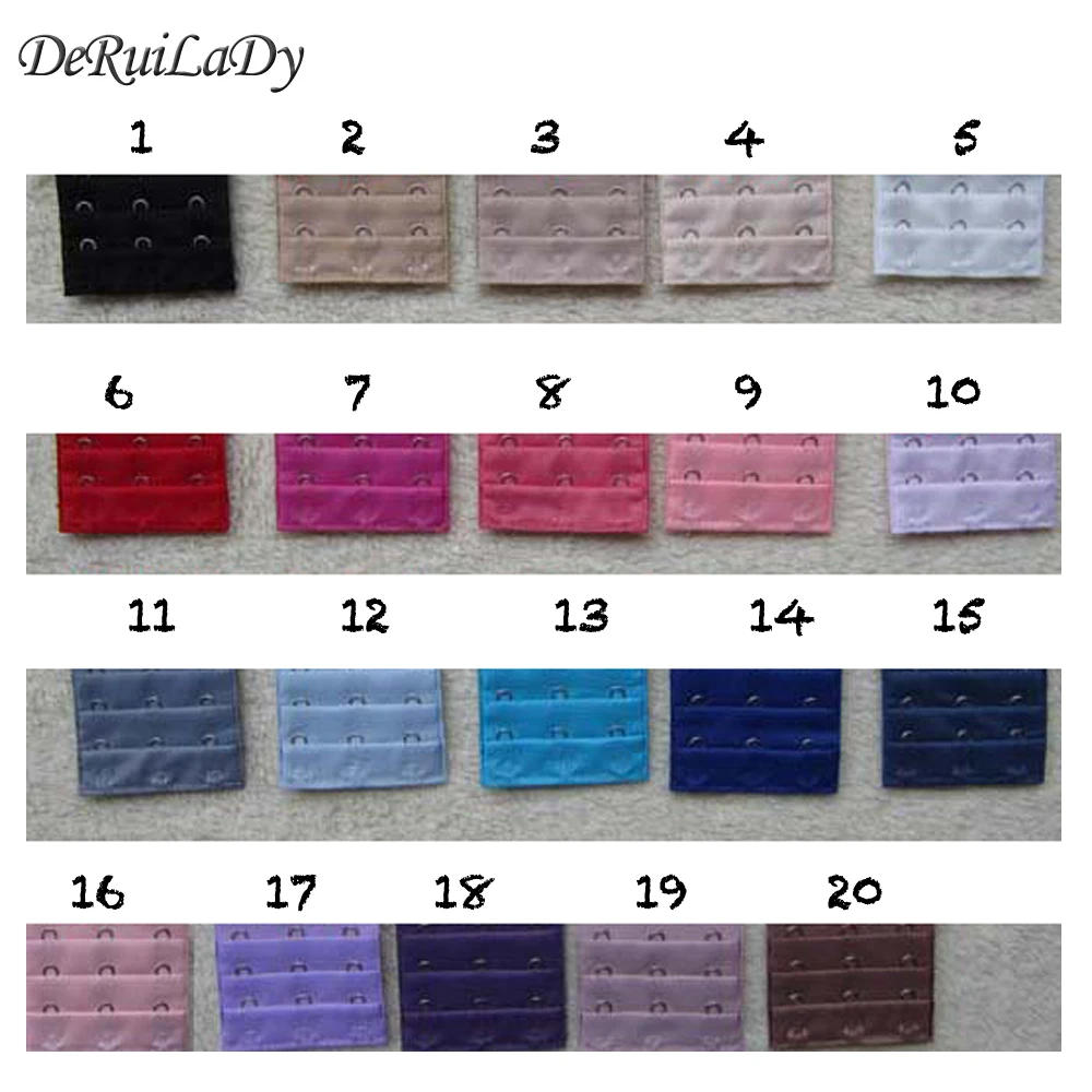 

DeRuiLaDy Bra Extension Lingerie Lengthening Buckle Wide and Three Rows of Three Bbuckle 3 Row 3 Buckle, 30 Multicolor