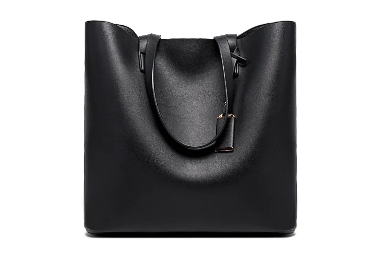 MJ Women Tote Bag Leather Big Bag Female Simple Handbag Large Capacity Shoulder Bags Bucket Women Composite Bags Shopping Tote (6)
