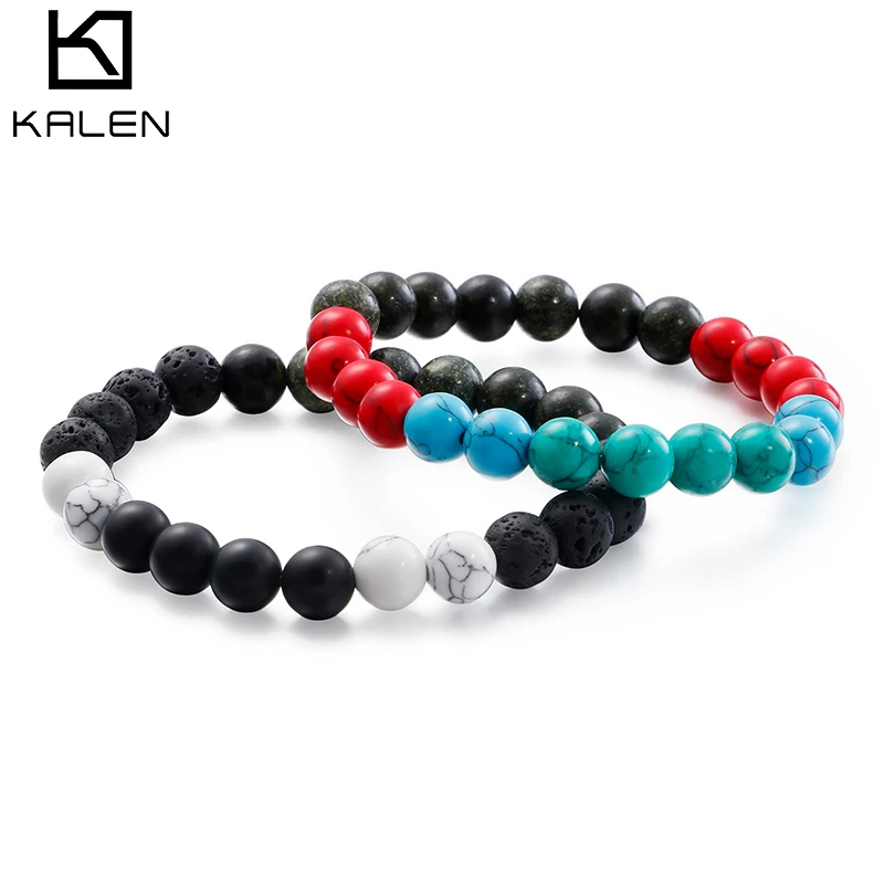 Kalen Jewelry Браслеты для женщин мужской красочный матовый из бисера и малахитов бисера эластичный канат буддизм браслеты-подарки