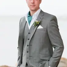 Две кнопки(куртка+ брюки+ жилет+ галстук) свадебные жениха Для мужчин костюмы таможенные сделал смокинг с лацканами с тупым углом комплект из 3 предметов последние пальто брюки