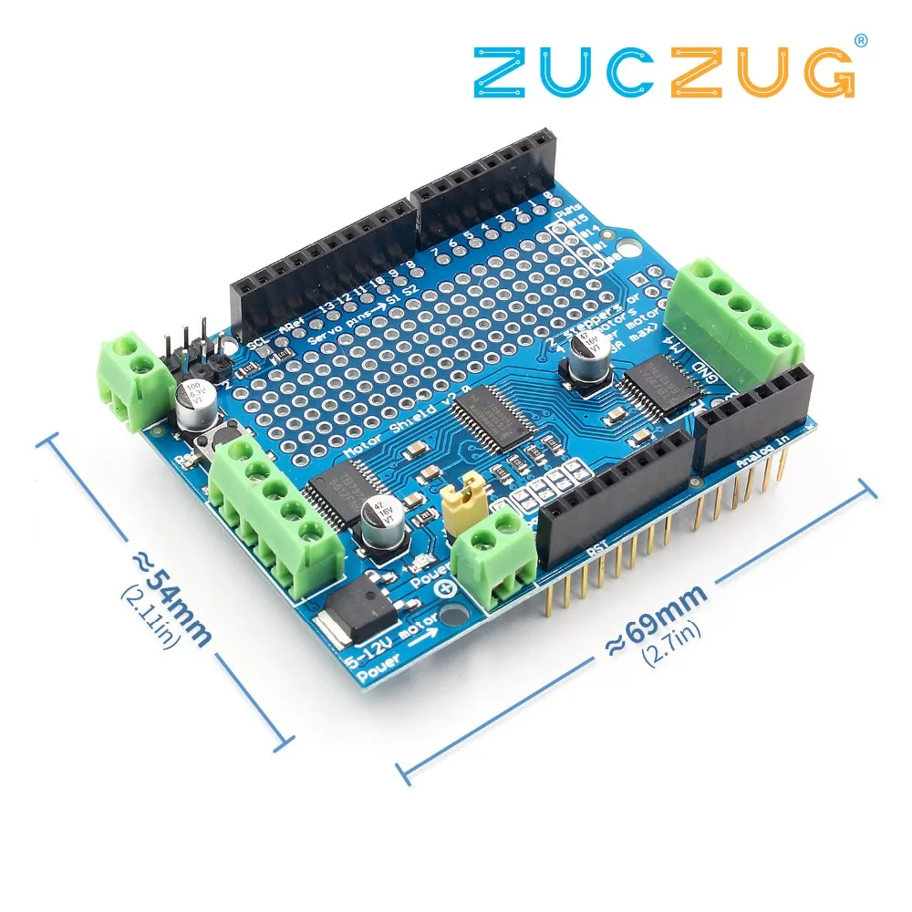 

Standard IIC I2C TB6612 Mosfet Stepper Motor PCA9685 PWM Servo Driver Shield V2 Robot PWM Uno Mega R3 Replace L293D