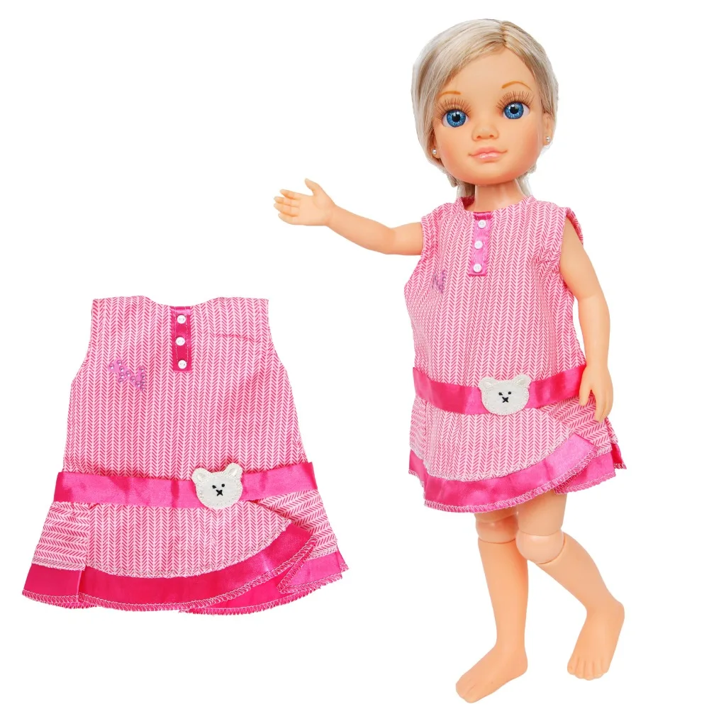 Pink Plaid Fashion Doll Clothes A-line Casual Dress For 11.5/" Doll Short Dresses