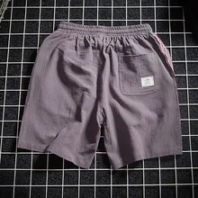 Мужские одноцветные льняные шорты в китайском стиле, одноцветные шорты для бега, мужские летние дышащие пляжные шорты размера плюс 5XL