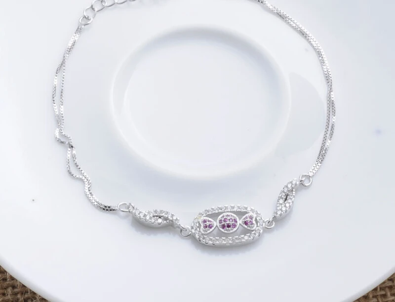 925 sterling silver jewelry silver bracelet female zircon jewelry bracelets fashion bangle (NM/NS)