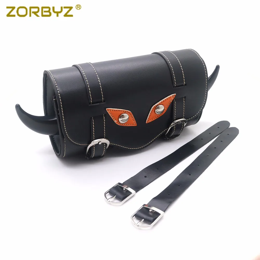 ZORBYZ Motorcycle Saddle bags Faux Leather Handlebar Sissy Bar