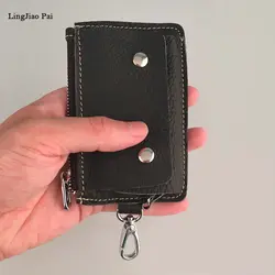 Lingjiao Pai Пояса из натуральной кожи кошелек на молнии Ключницы Для женщин Key Holder Для мужчин ключи от машины сумка Для мужчин ключ случае