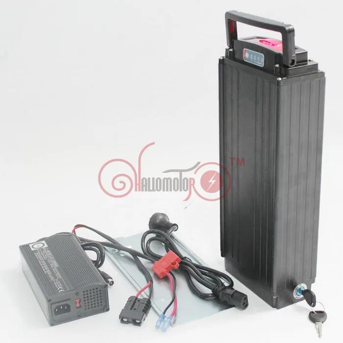 

ConhisMotor 36V 24.2AH Lithium Battery Ebike Rear Rack Li-ion Battery OEM18650 Cell With Flat Aluminium Case 5A Charger and BMS