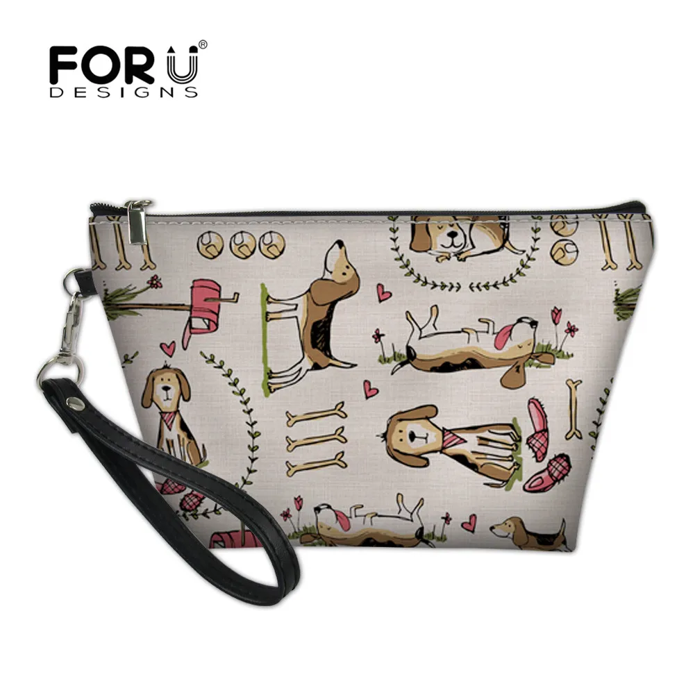 FORUDESIGNS/женская косметичка с бисером, дизайн для домашних животных, собак, Дамская маленькая застежка-молния, портативный органайзер для путешествий, чехол для макияжа, косметичка - Цвет: zjz049z8