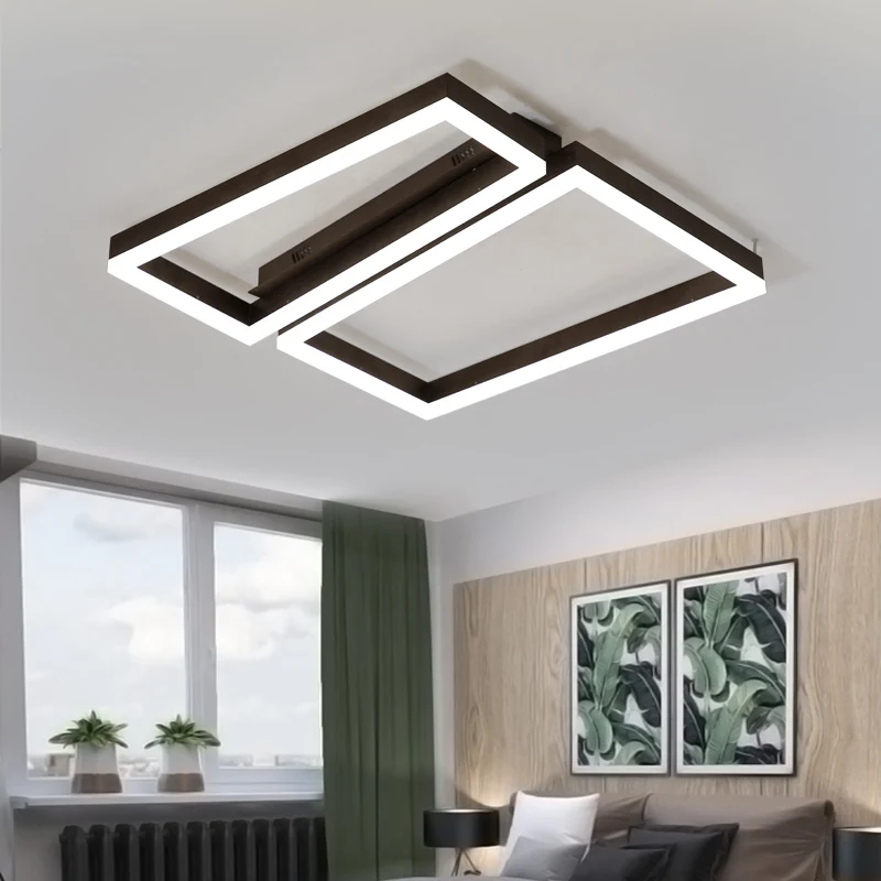 

Square Acrylic Ceiling Lights for living room bedroom lampa sufitowa dimming Black Color ceiling light lamp with remote control