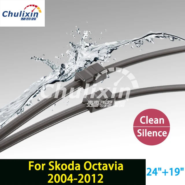 

car styling stickers Wiper blades for Skoda Octavia (2004-2012) 24"+19" fit side pin type wiper arms only