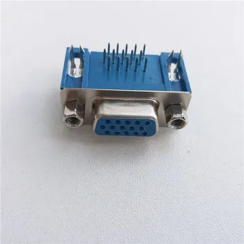 

25pcs Long section of blue plastic HDR15 female DB15 three rows of three rows of 15-pin VGA socket looper 90 degrees flapper