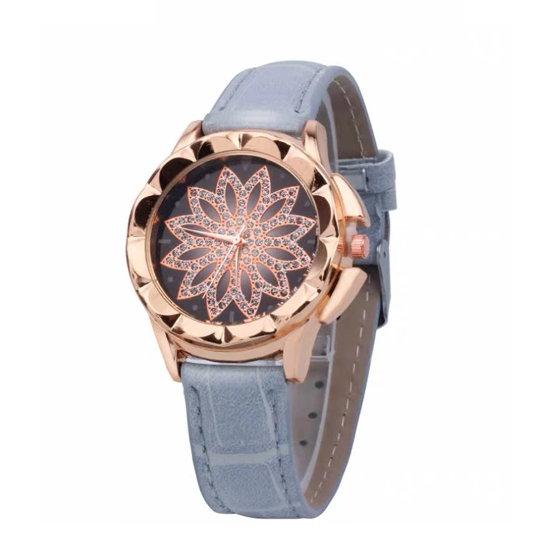 

Fashion Lady Rose Gold Flower Rhinestone Wrist Watches Luxury Casual Female Quartz Watch Relogio Feminino for Gift Drop Shipping