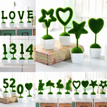 

Artificial Plants Green Fake Flower Tress Small Pot Livingroom Hotel Lobby Party Decorations Ornament Wedding Valentine Decor