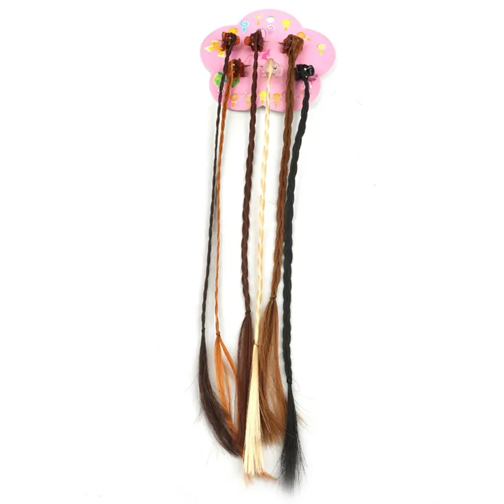 Новые девушки красочные парики конский хвост волосы головные украшения с узором резинки красота резинки для волос Головные уборы Детские аксессуары для волос головная повязка