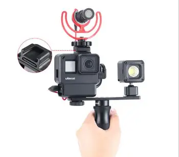 

V2 Pro Vlog Housing Case for GoPro ,Vlogging Cage Frame Shell with Mic Cold Shoe Mount for GoPro Hero 7 6 5