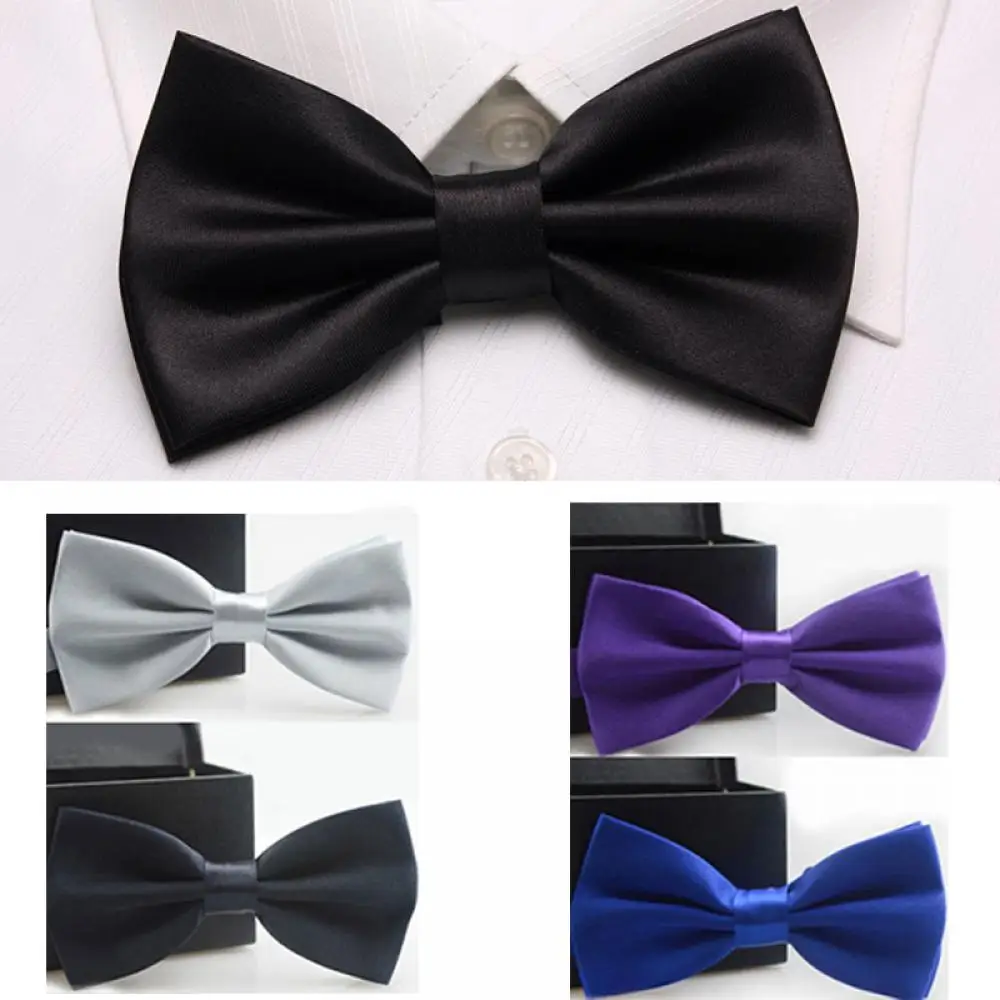 Fashion Bow Ties For Men Bowtie Tuxedo Classic Solid Color Wedding