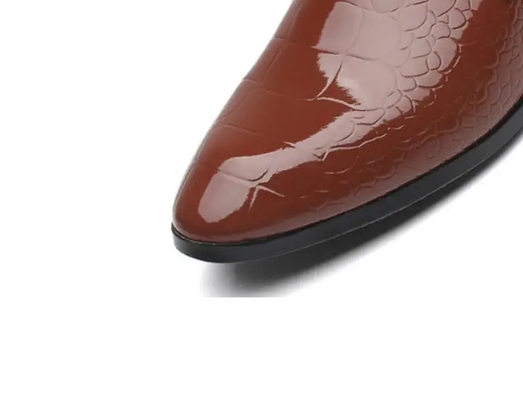 white Cuir Hommes brown Pointu D'affaires Pour Oxford Chaussures wine Black Red Bout Formelles Mariage Brevet De Robe En 5XwqZnH
