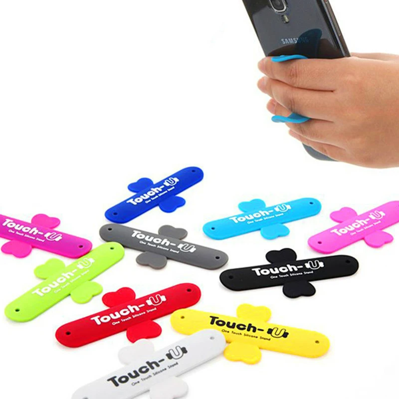 

Universal One Touch Silicone Stand For iPhone 7 6 5S Samsung 3PIECE Finger Rings Mini Portable Phone Holder Tiske Tablet Stand