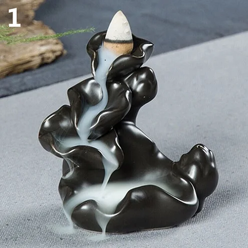 Миниатюрная керамическая горелка для благовоний в китайском стиле - Цвет: Черный