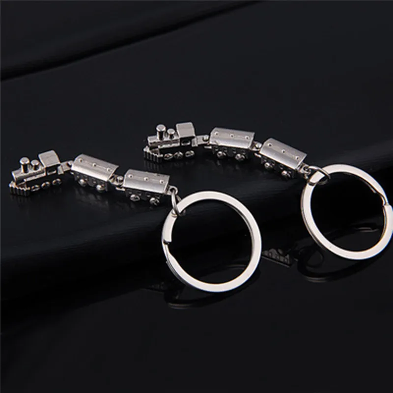 

Small Train Bag Charm Accessories Key Ring Hot Silver Color Car Metal Keychain Men Women Key Chain Party Gift Jewelry