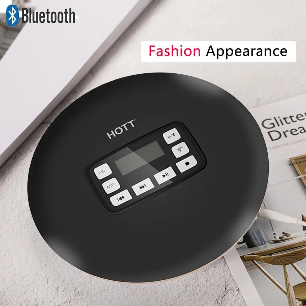 HOTT 611T Портативный CD плеер беспроводной Bluetooth HIFI стерео функция защиты от