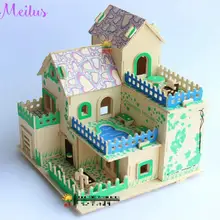 Креативные 3D деревянные пазлы сделай сам, модель дома, модель строительства дома, сборная вилла, детские игрушки, подарок