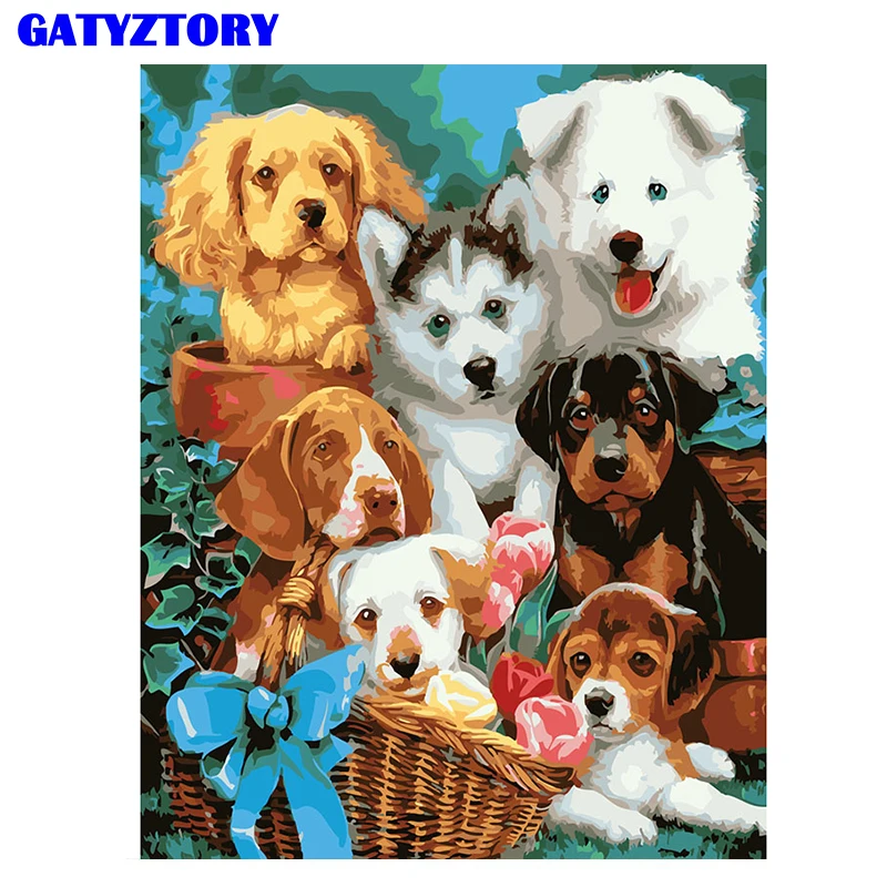 

Frameless Picture Animals Family DIY Painting By Numbers Unique Gift Handpainted Oil Painting For Home Wall Decor 40x50cm