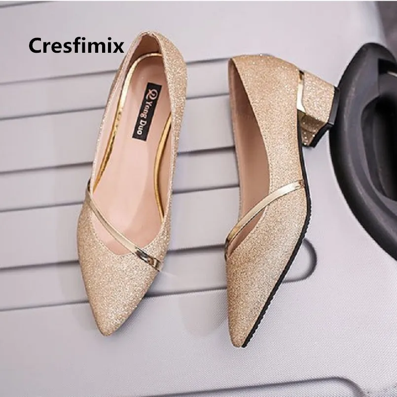

Cresfimix Women Silver Pointed Toe Wedding High Heel Shoes Lady Casual High Quality Shoes Bridal Golden Wedding Shoes B3302b