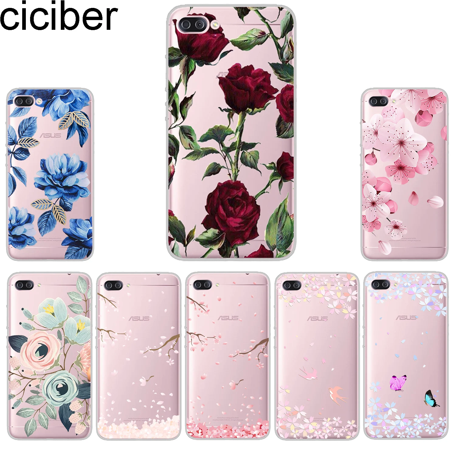 ciciber Phone Cases For ASUS Zenfone 4 Max Plus Pro Live 3 GO Case Soft Back Cover ZC520KL ZB501KL ZC554KL ZB500KL Flower Funda |