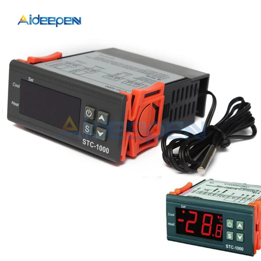 

STC-1000 Digital LED Temperature Controller Thermostat Thermometer Thermo Control Thermoregulator for Incubator Sensor DC24V 10A